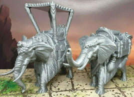 Pair of Riding & Pack Elephants Mini Miniature Figure 28-32mm Tabletop Gaming