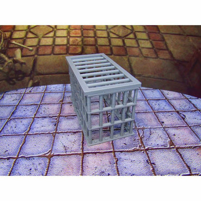 Steel Barred Prison Cell w/ Removeable Top Dungeon Scenery Scatter Terrain Props