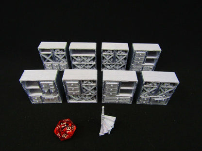 8pc Medium Shelves & Stairs Scatter Terrain Scenery 3D Printed Mini Miniature