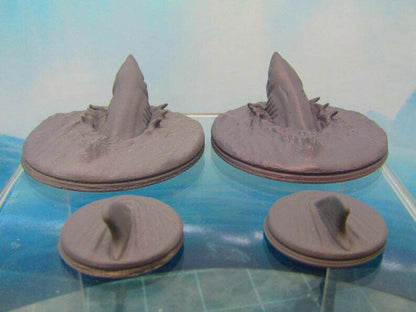 4pc Swimming Sharks Set Mini Miniature Scatter Terrain Scenery 3D Printed Model