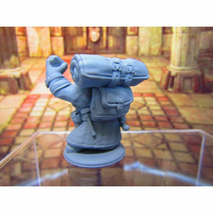 Female Dwarven Artificer Archaeologist Mini Miniature Dwarf 3D Printed Model