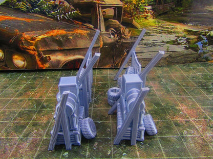 2pc Junk Wall Settlement Barricade w/ Tires  E Scatter Terrain Scenery Wasteland
