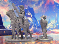 
              Space Cowboy Sheriff Deputy Pair Mounted & Walking Mini Miniature 3D Printed
            