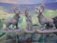 
              Druid Santa Claus Saint Nick w/ Reindeer Set 28mm Scale Figure RPG Fantasy Games
            