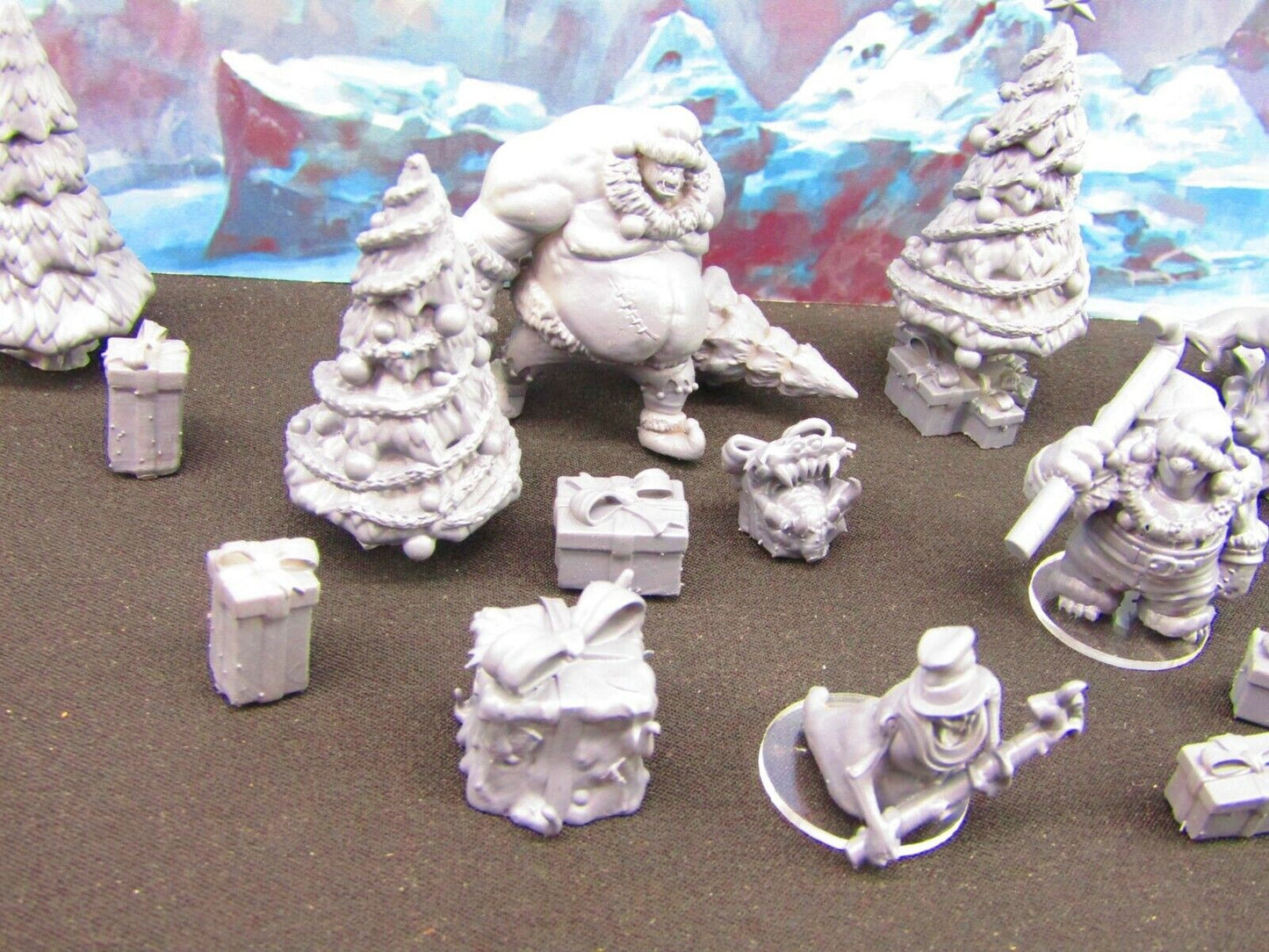 16pc Christmas Monster Encounter Mini Miniature Figures Scatter Terrain Scenery
