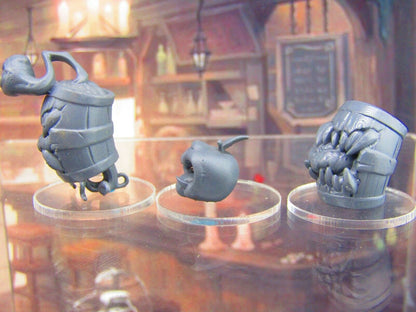 Mimic Barrels & Apple Loot Monsters Mini Miniature Figure 3D Printed Model