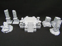 
              7pc Ancient Jungle Temple Ruins Scatter Terrain Scenery 3D Printed Model 28/32mm
            
