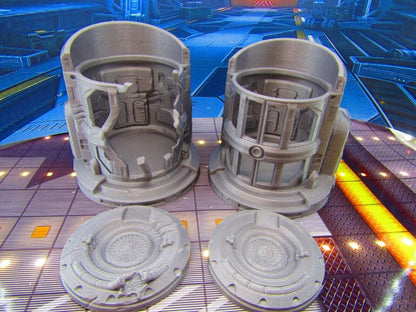 Containment Holding Chambers Cages Cells Pair Scenery Terrain 3D Printed Model