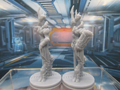 Pair of Alien Guards Mini Miniature Scatter Terrain Scenery 3D Printed Model