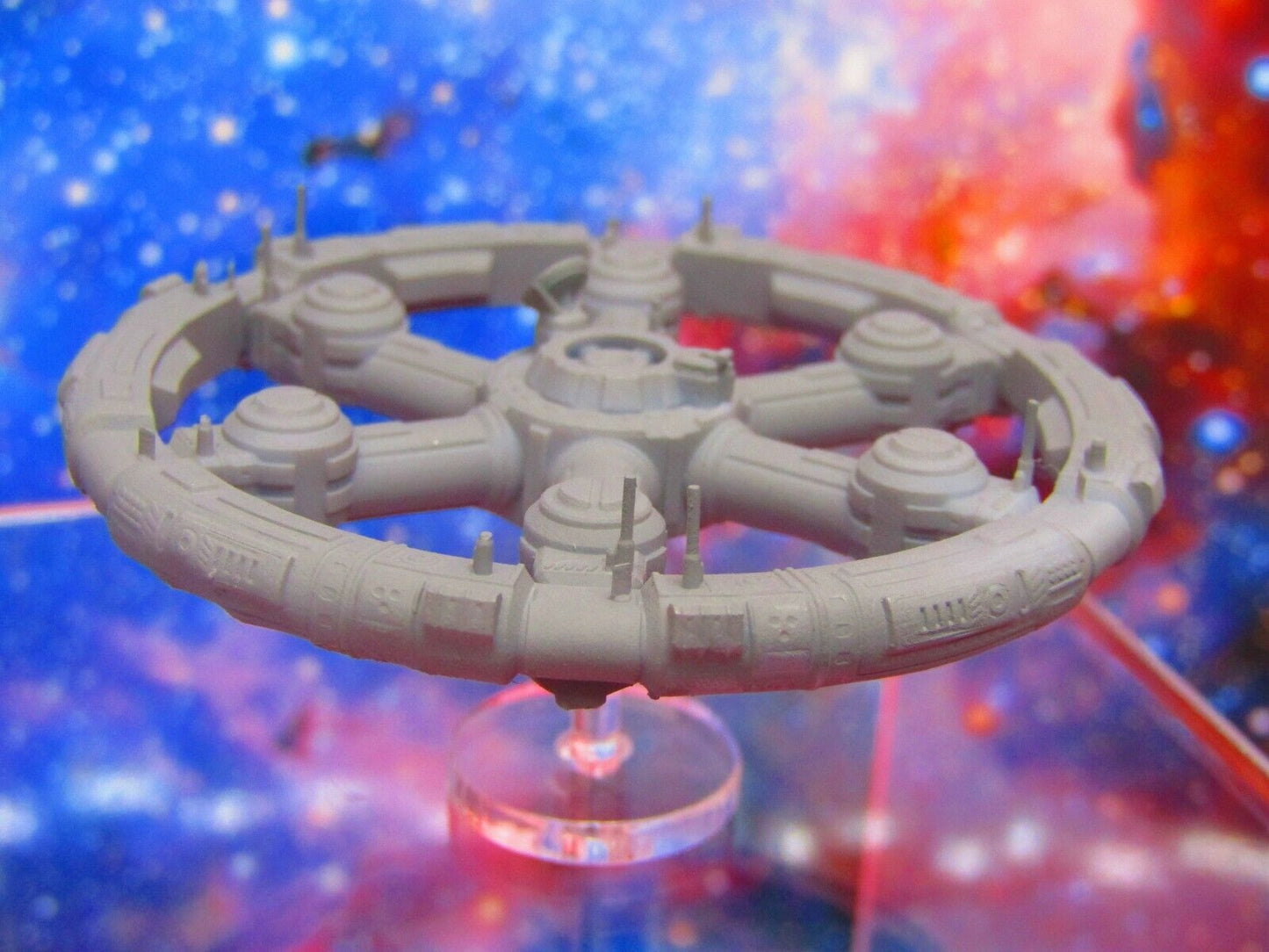 Circular Ringed Satellite Relay Station Port City Space Base Starfinder Fleet