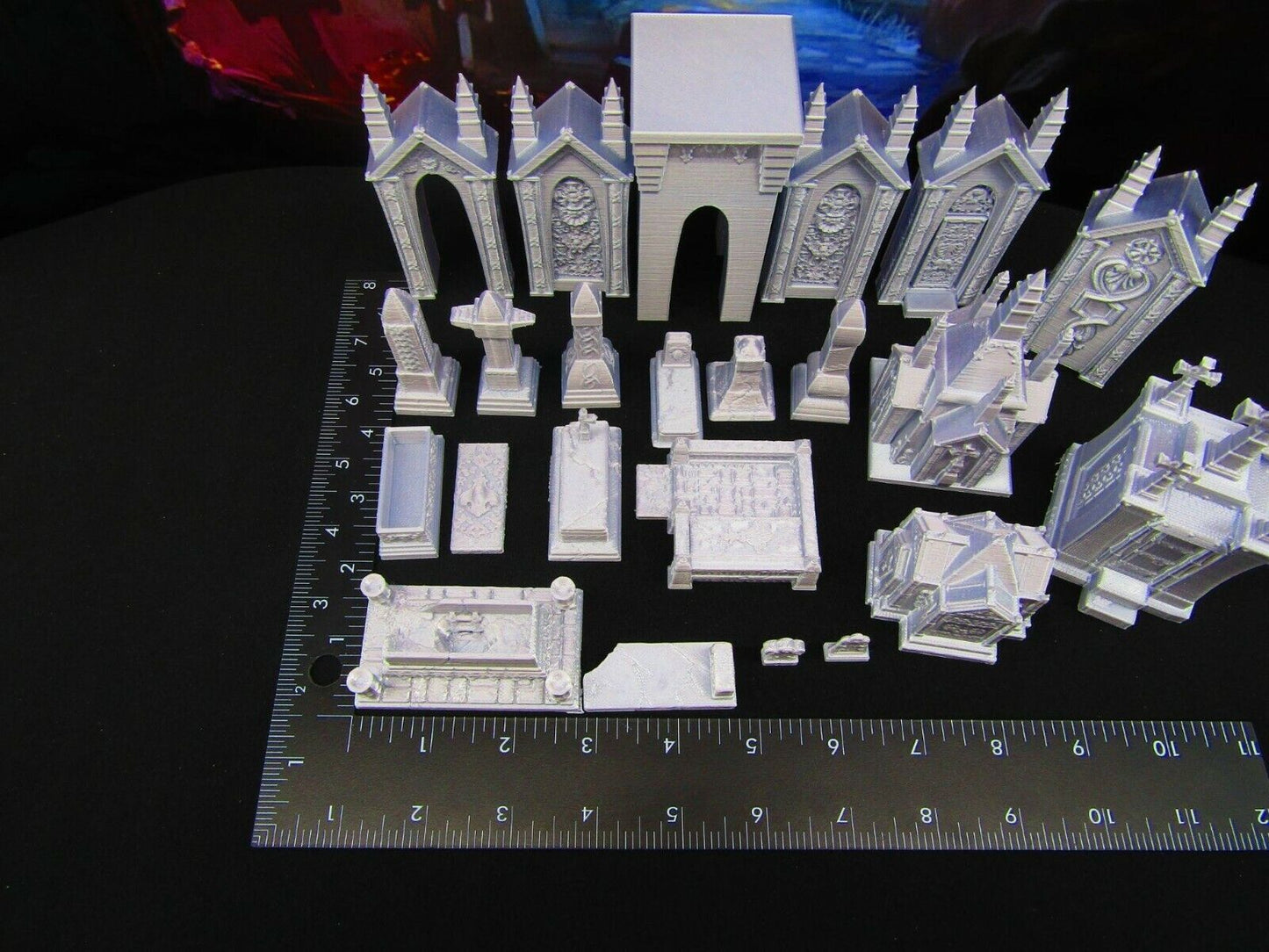 23pc Tombs, Gravestones, & Mausoleums Graveyard Collection Grave Set 3D Print