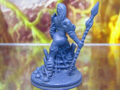 Tribal Jungle Warrior Flower Warrioress Mini Miniature Figure 3D Printed Model