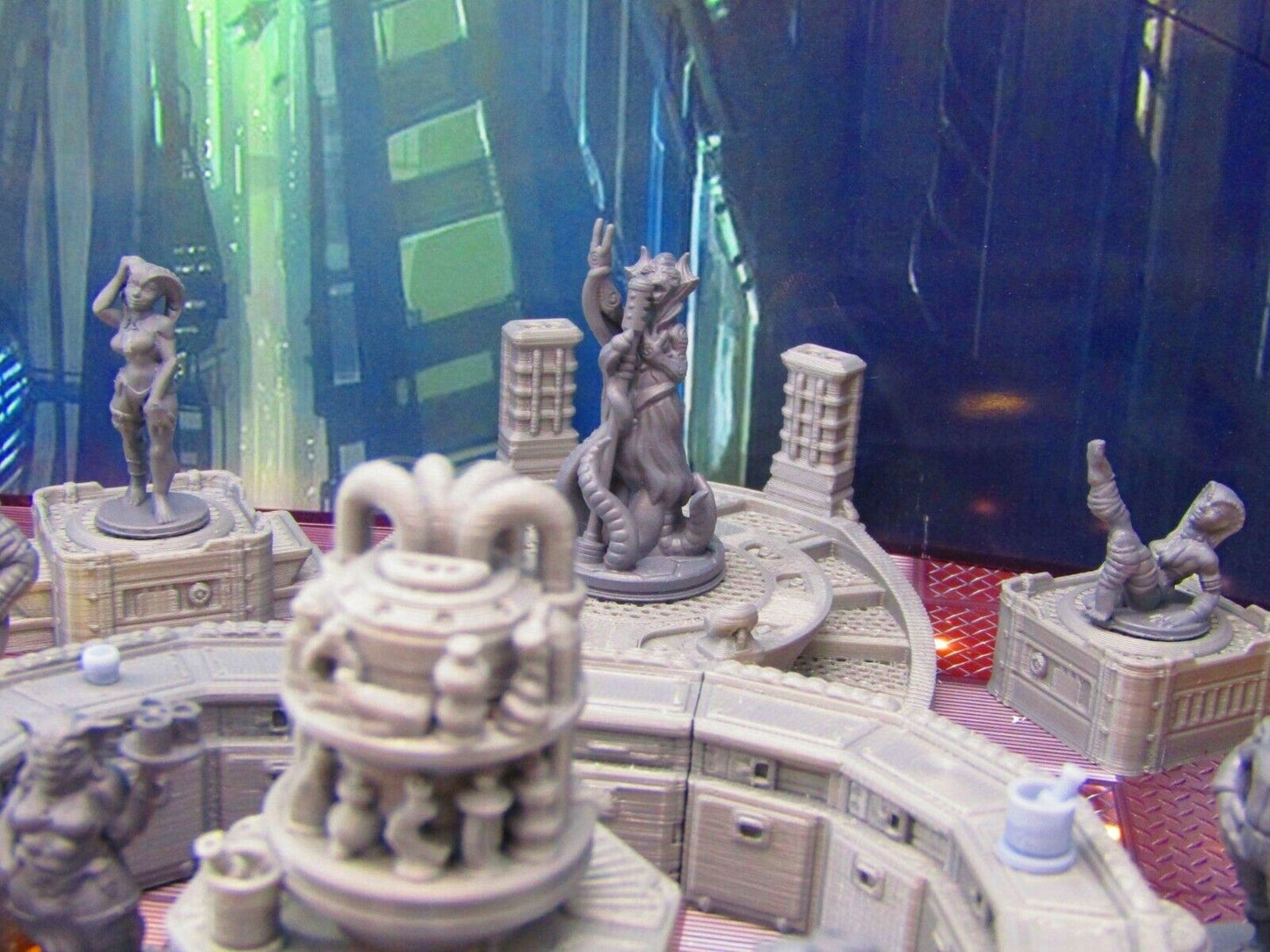 50pc Sci Fi Modular Bar Night Club Scenery Terrain Set w/ Miniatures 3D Print