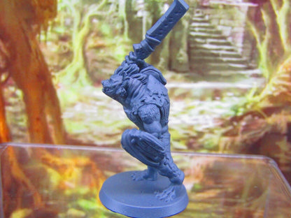 Gnoll Warrior Swordman Mini Miniatures 3D Printed Resin Model Figure 28/32mm