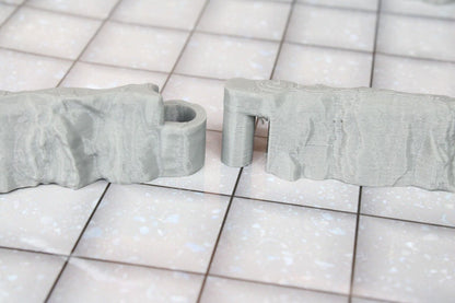 8pc DungeonSticks Dry Cavern Straight Walls Map Building Tile Set Scenery D&D