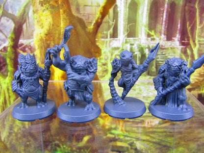 4pc Bullywug Frogman Party Mini Miniatures 3D Printed Resin Model Figure 28/32mm