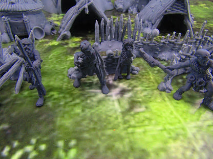 Prehistoric Caveman Tribal Village Rampart Set Mini Miniature Model Character