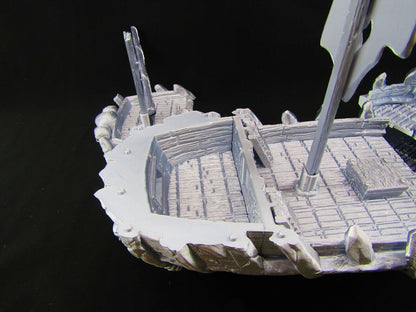 Devil's Scorn Undead Pirate Ship Haunted Boat Scatter Terrain Scenery 3D Printed