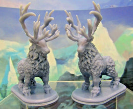 2x Reindeer Caribou Wildlife Miniatures Mini Figure Dungeons & Dragons D&D Model
