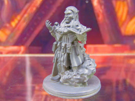 Dark Elf Wizard Swirling Spell & Book Mini Miniature Figure 3D Printed Model