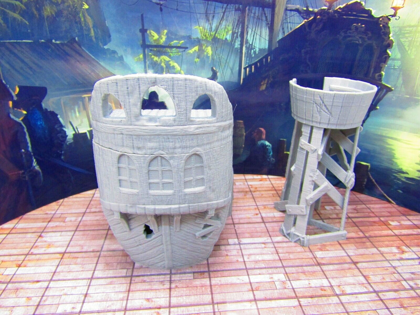 Boat Ship Hull House Hideout & Crow's Nest Watchtower Scatter Terrain Scenery
