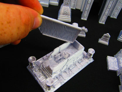 23pc Tombs, Gravestones, & Mausoleums Graveyard Collection Grave Set 3D Print