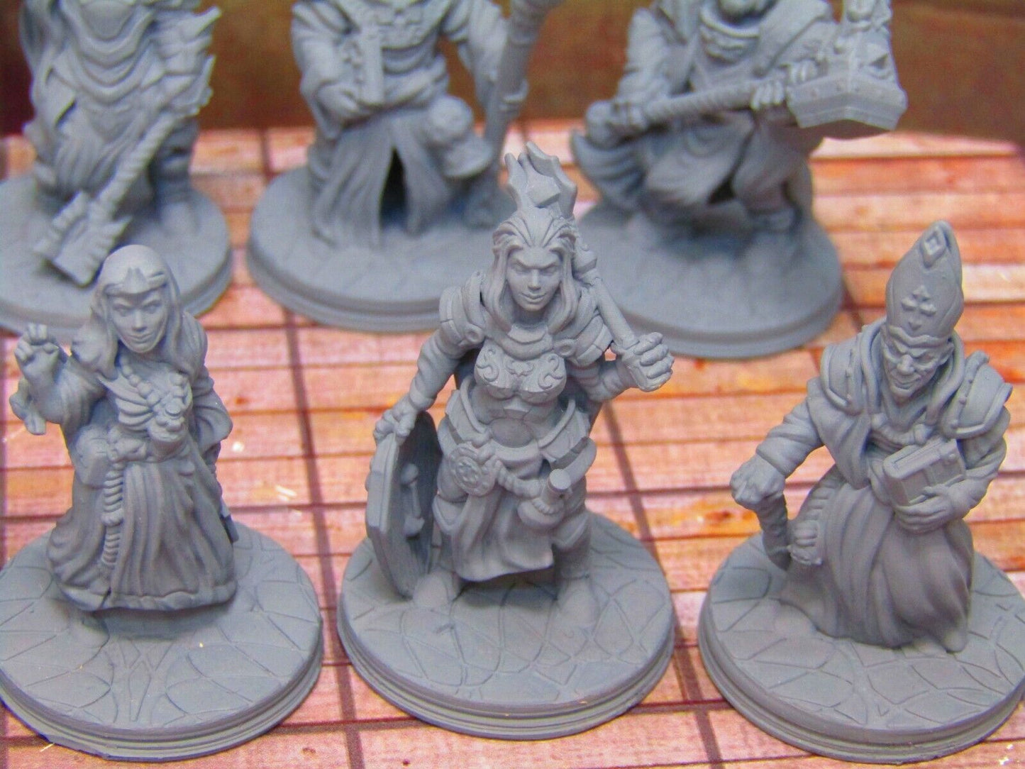 8pc Holy Order of Ash Paladin Religious Set Mini Miniature 3D Printed Model