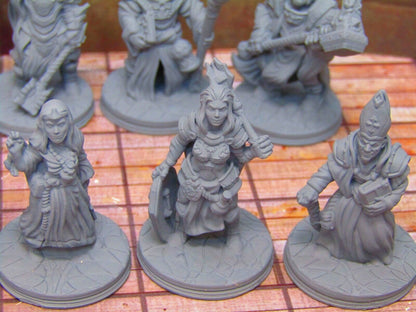 8pc Holy Order of Ash Paladin Religious Set Mini Miniature 3D Printed Model