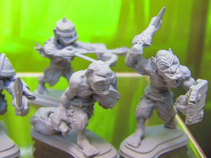 6pc Swamp Goblin Mob Set Mini Miniature 3D Printed Model 28/32mm Scale