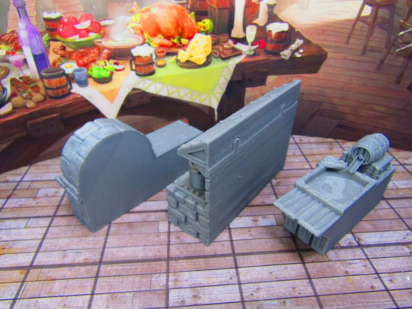 4 Piece Inn Tavern Restaurant Small Kitchen Set Scenery Scatter Terrain Props