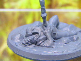 Dead Adventurer Traveller w/ Sword in Gut Miniature Figure 3D Printed Model