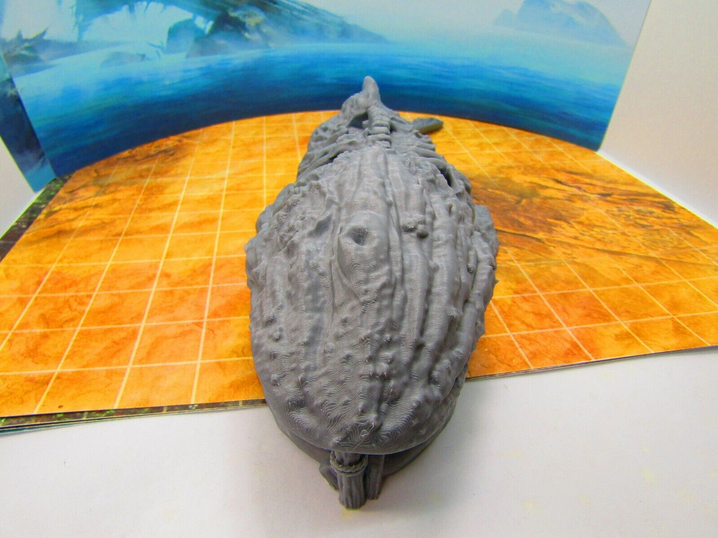Large Beached Dead Whale Carcass Lair Hideout Terrain Scenery 3D Printed Model
