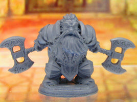 Sinar the Fearless Axe Wielding Warrior Dwarf Mini Miniature 3D Print Dnd