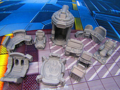 10 pc Space Ship Bridge Command Scatter Terrain Scenery
