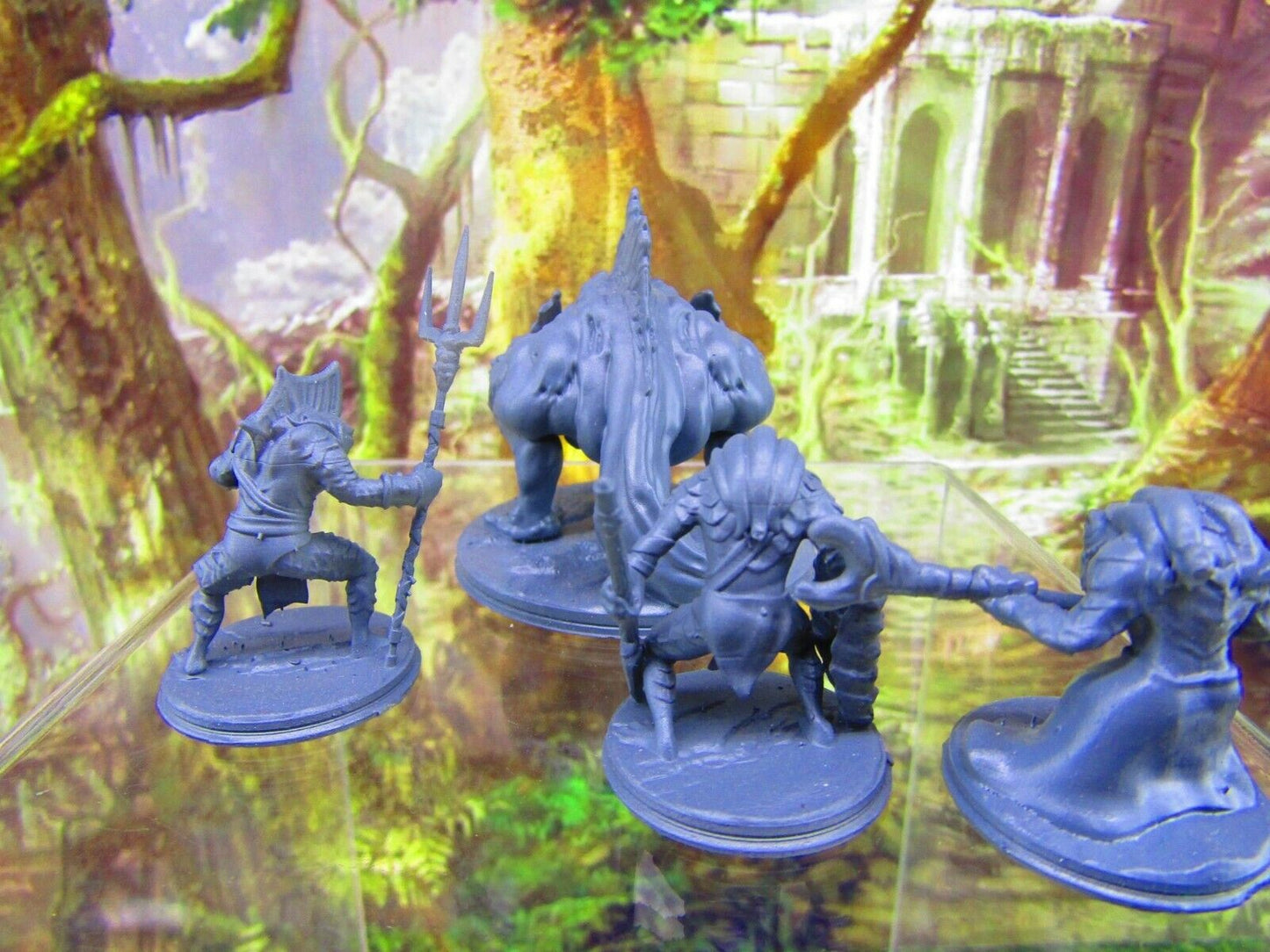 4pc Deepfin Tribe Marloch Race & Monstrosity Mini Miniature Figure 3D Printed
