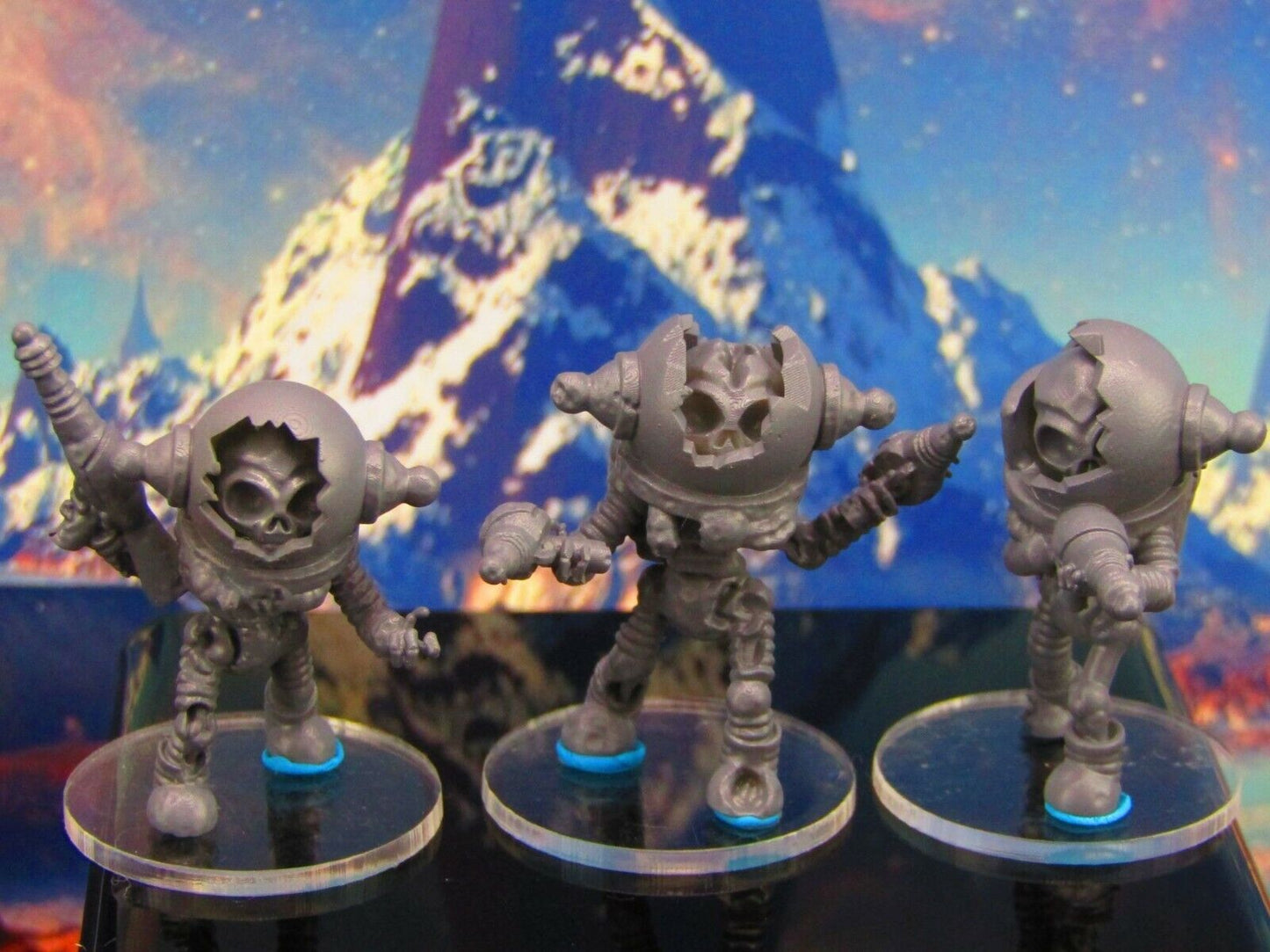 3pc Skeletal Zeta Alien Invader Set Mini Miniature Model Character Figure