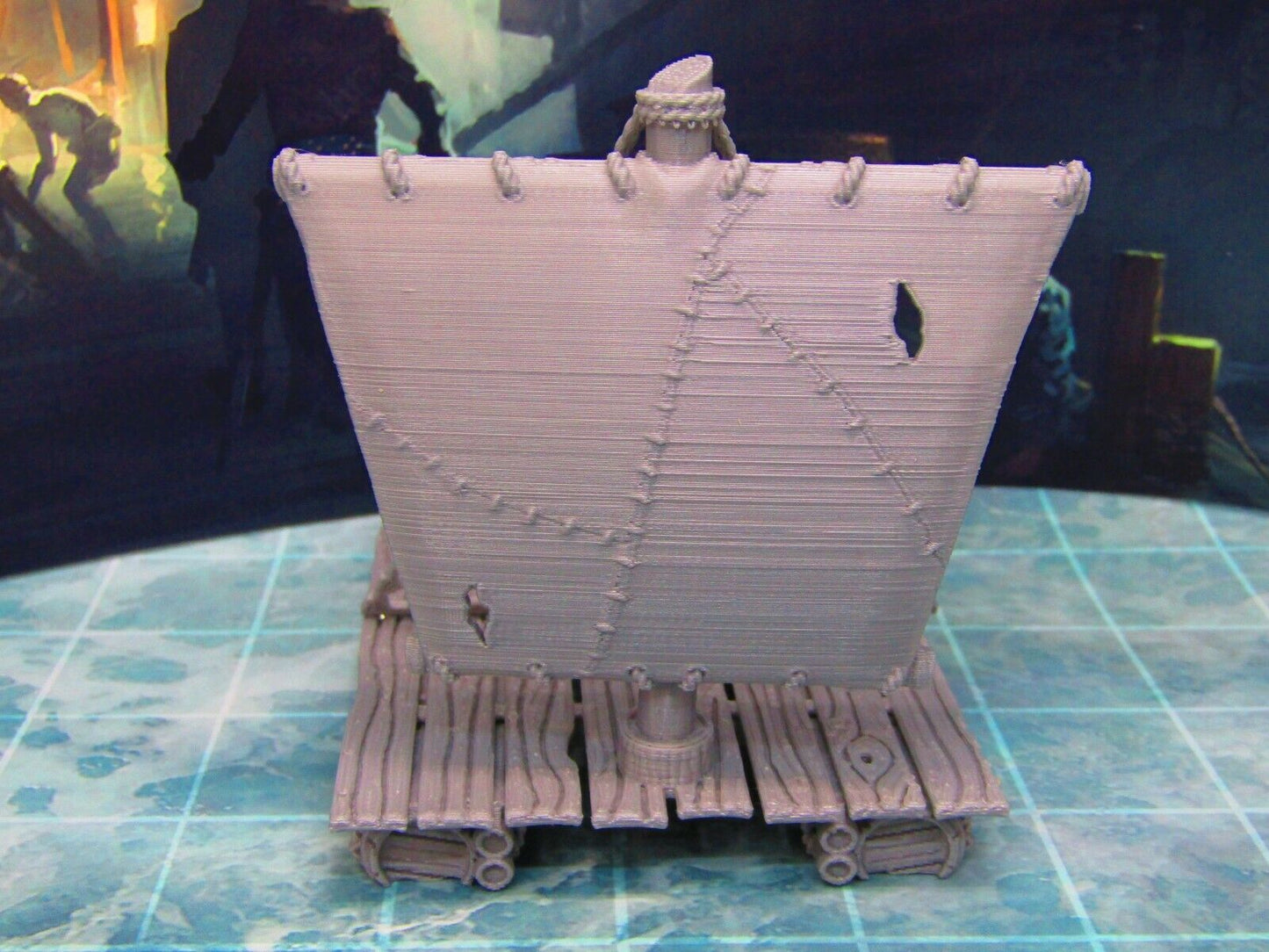 Seafaring Pontoon Sailing Raft Scatter Terrain Scenery 3D Printed Model 28/32mm