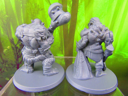 Large Female / Male Troll Pair Mini Miniatures 3D Printed Resin Model Figure