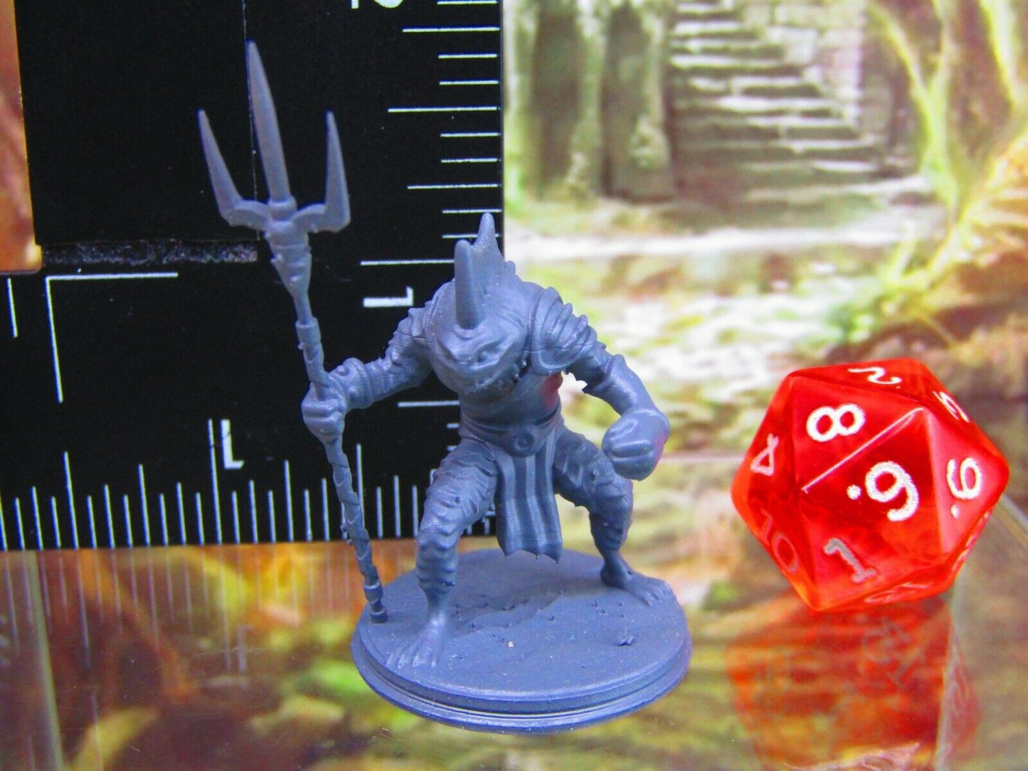 Deepfin Marloch Tribe Warrior w/ Trident Mini Miniature Figure 3D Printed Model