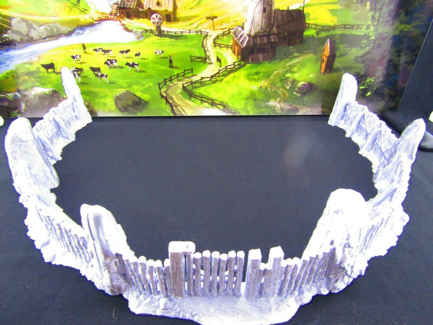 Large Wooden Fort Fence Wall Open Lock Scatter Terrain Scenery Mini Miniature