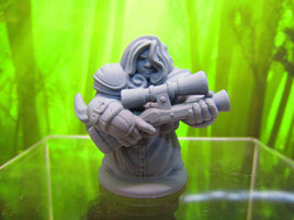 Female Ranger Dwarf with Gun and Scope Mini Miniature 3D Printed Model 28/32mm