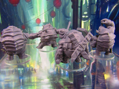 4pc Tortle Ninja Team Turtle Man Race Mini Miniature Figure 3D Printed Model