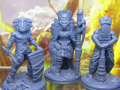 5pc Masked Tribal Jungle Tribe War Party Mini Miniature Figure 3D Printed Model