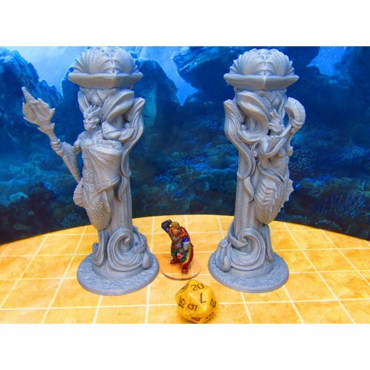 Merfolk Underwater City Decorative Pillar Columns Scenery Scatter Terrain Props
