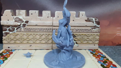 Water Genie Djinn W/ Lamp Mini Miniatures Figure Tabletop Game 3D Printed Resin