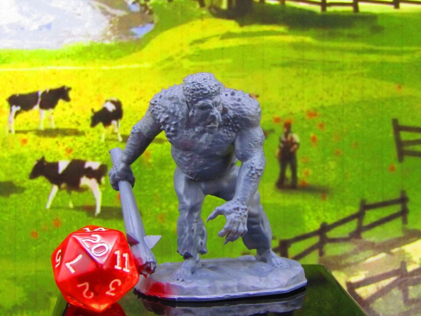 Fat Troll W/ Spiked Club Monster Encounter Mini Miniature Model Character Figure