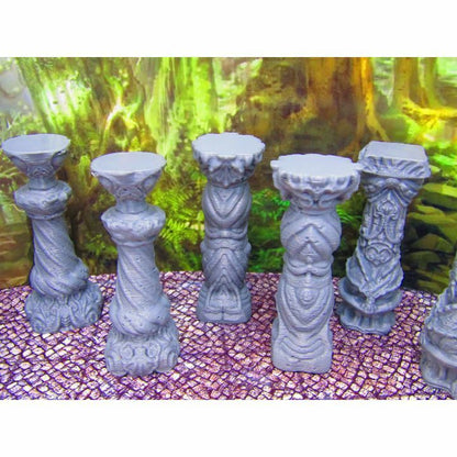 8pc Decorative Palace Pillar Support Columns Scenery Scatter Terrain Props