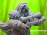 
              Female Ranger Dwarf with Gun and Scope Mini Miniature 3D Printed Model 28/32mm
            