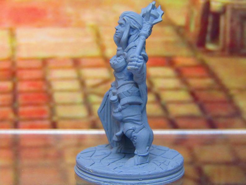 Female Paladin Knight Holy Order of Ash Mini Miniature 3D Printed Model 28/32mm