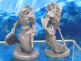 Merrow Merman Monster Sea Creature Pair Mini Miniature Figure 3D Printed Model